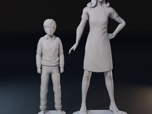Dark Shadows cartoon characters set 3D print model 3D Print Model