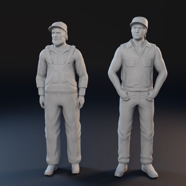 Characters from The Dukes of Hazzard 3D print model 3D 프린트 모델 .c4d .max .obj .3ds .fbx .stl .blend 