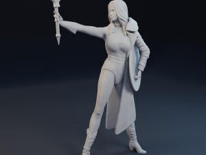 Captain America girl 3D print model 3D 打印模型