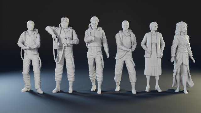 Ghostbusters characters 3D print model 3D Принт Модель .c4d .max .obj .3ds .fbx .stl .blend 