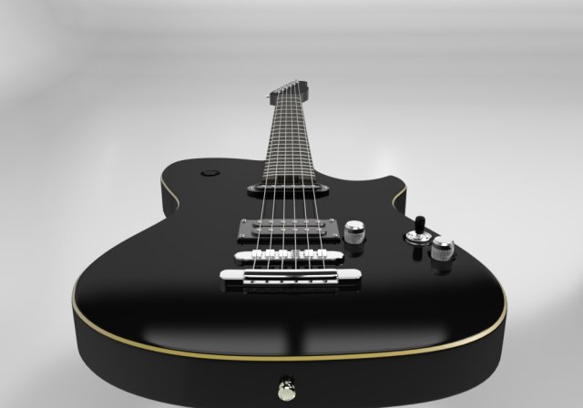 electric guitar cortmbc-1mblk-6 3D 모델 .c4d .max .obj .3ds .fbx .stl .blend 