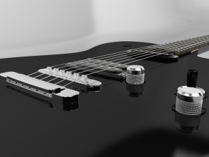 electric guitar cortmbc-1mblk-6 3D 모델