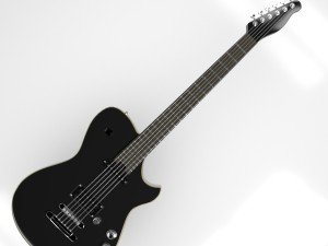 electric guitar cortmbc-1mblk-6 3D 모델