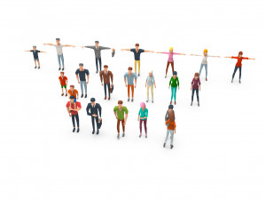 people pack lowpoly 3D मॉडल