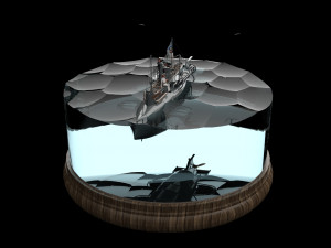 submarine with sailors Modelo 3D