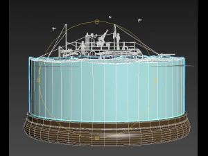 submarine with sailors 3D Model