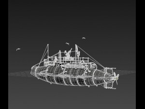 submarine with sailors Modelo 3D