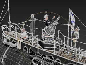 submarine with sailors Modelo 3D