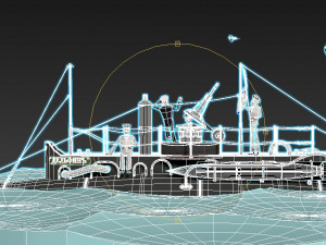 submarine with sailors Modelo 3D