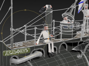 submarine with sailors Modelo 3D