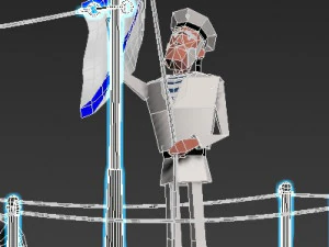 submarine with sailors 3D Model