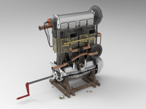 engine fiat s76 beast of turin 3Dモデル