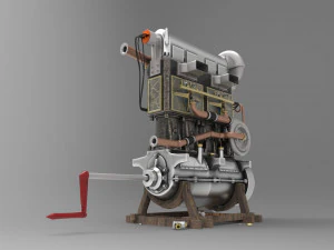 motor fiat s76 torino canavarı 3D Model