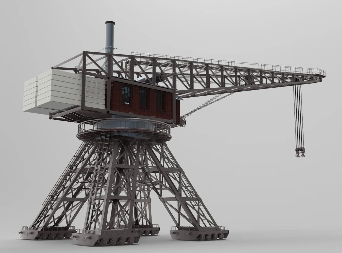 crane harbor 3D Model .c4d .max .obj .3ds .fbx .stl .blend