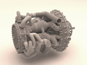 jet engine 3D मॉडल