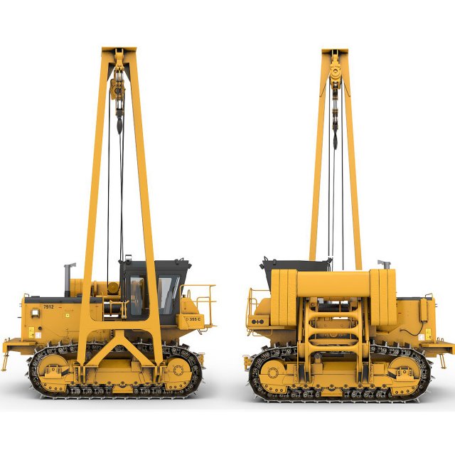 Tractor pipelayer Modello 3D .c4d .max .obj .3ds .fbx .stl .blend 