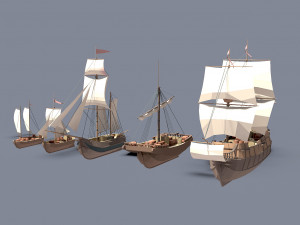 sailboats low poly 3D-Modell