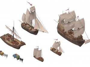 sailboats low poly 3D Model