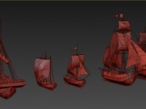 sailboats low poly 3D-Modell