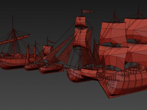 sailboats low poly 3D-Modell