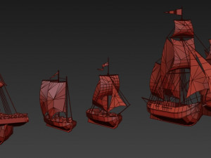 sailboats low poly 3D-Modell