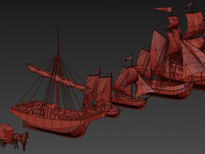 sailboats low poly 3D-Modell