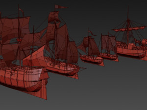 sailboats low poly 3D-Modell