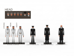 character soldiers low poly 3D मॉडल