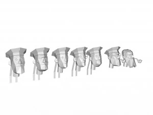 character soldiers low poly 3D Model