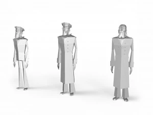 character soldiers low poly 3D Model