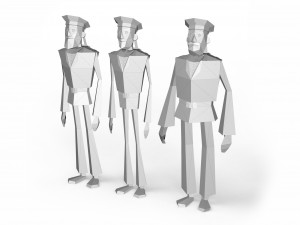 character soldiers low poly 3D मॉडल