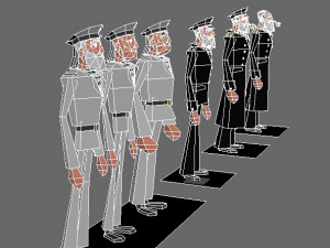 character soldiers low poly 3D मॉडल