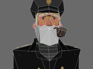 キャラクター兵士の低ポリ 3Dモデル