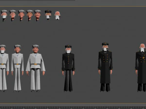 character soldiers low poly 3D Model