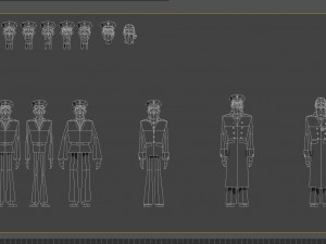 character soldiers low poly 3D मॉडल