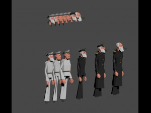character soldiers low poly 3D Model