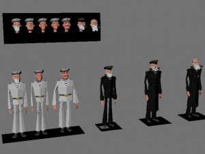 character soldiers low poly 3D मॉडल