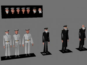 character soldiers low poly 3D Model