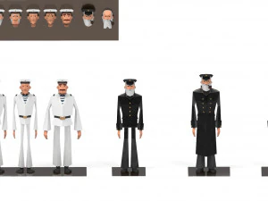 character soldiers low poly 3D Model