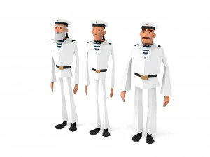 character soldiers low poly 3D Model