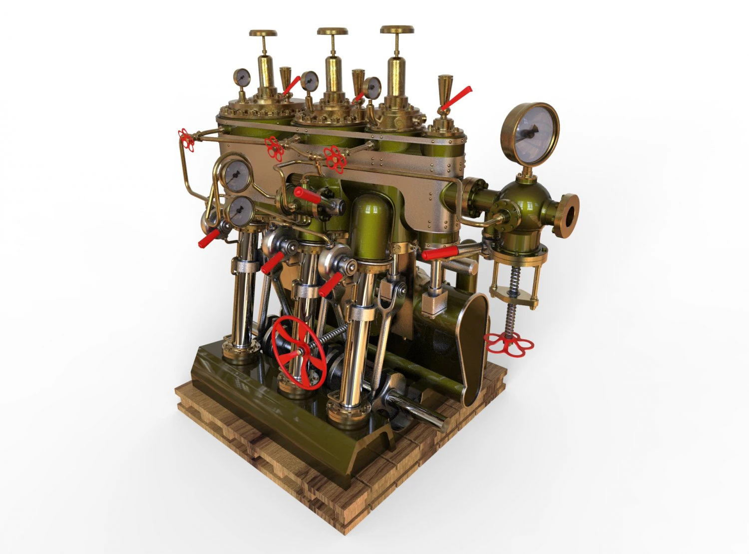marine steam machine 3D Model .c4d .max .obj .3ds .fbx .stl .blend 
