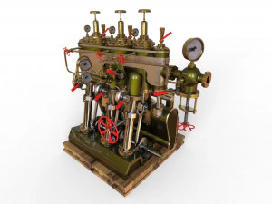 морська парова машина 3D Модель