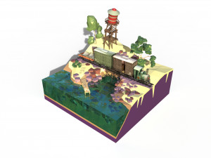 steam locomotive Model 3D