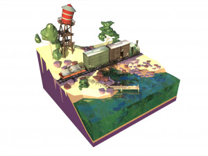 steam locomotive Model 3D