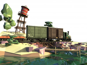 steam locomotive Model 3D