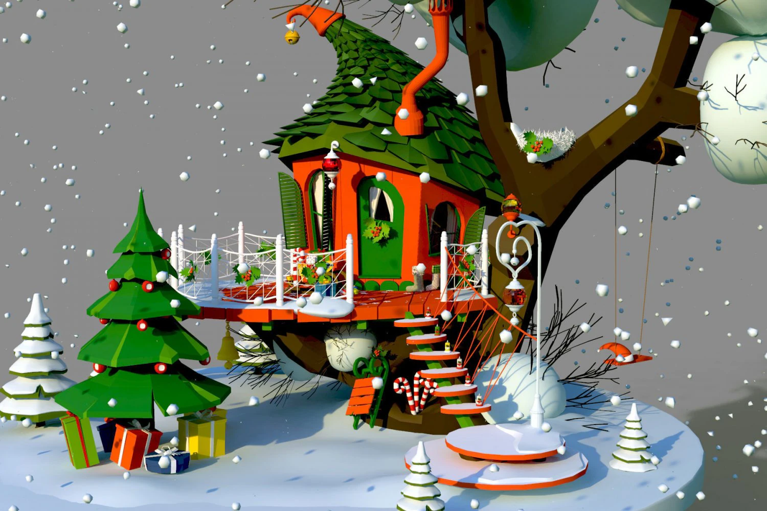Christmas 3D Model .c4d .max .obj .3ds .fbx .stl .blend 