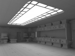 spacecraft interior asset low-poly Modelo 3D