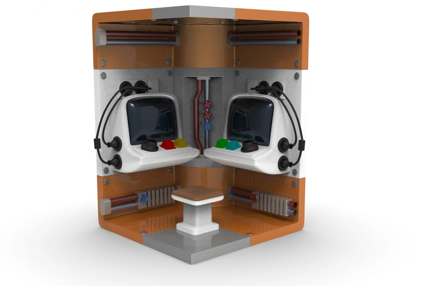 risorsa interna del veicolo spaziale a basso numero di poligoni Modello 3D .c4d .max .obj .3ds .fbx .stl .blend