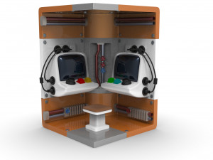 spacecraft interior asset low-poly Modello 3D