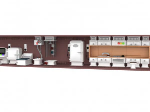 risorsa interna del veicolo spaziale a basso numero di poligoni Modello 3D